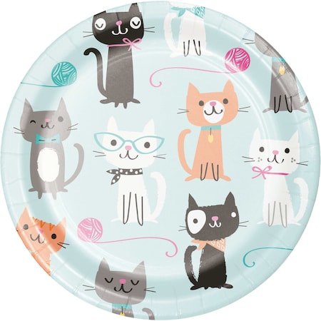 Cat Party Dessert Plates, 7, 96PK